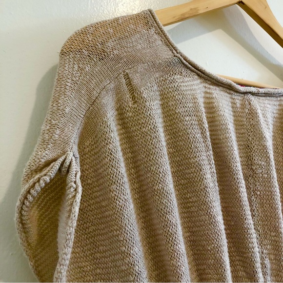 Free People Oversized Stretch Cheese-Cloth Top Cut/Cuffed Dolman Sleeves Size XS - Picture 15 of 15